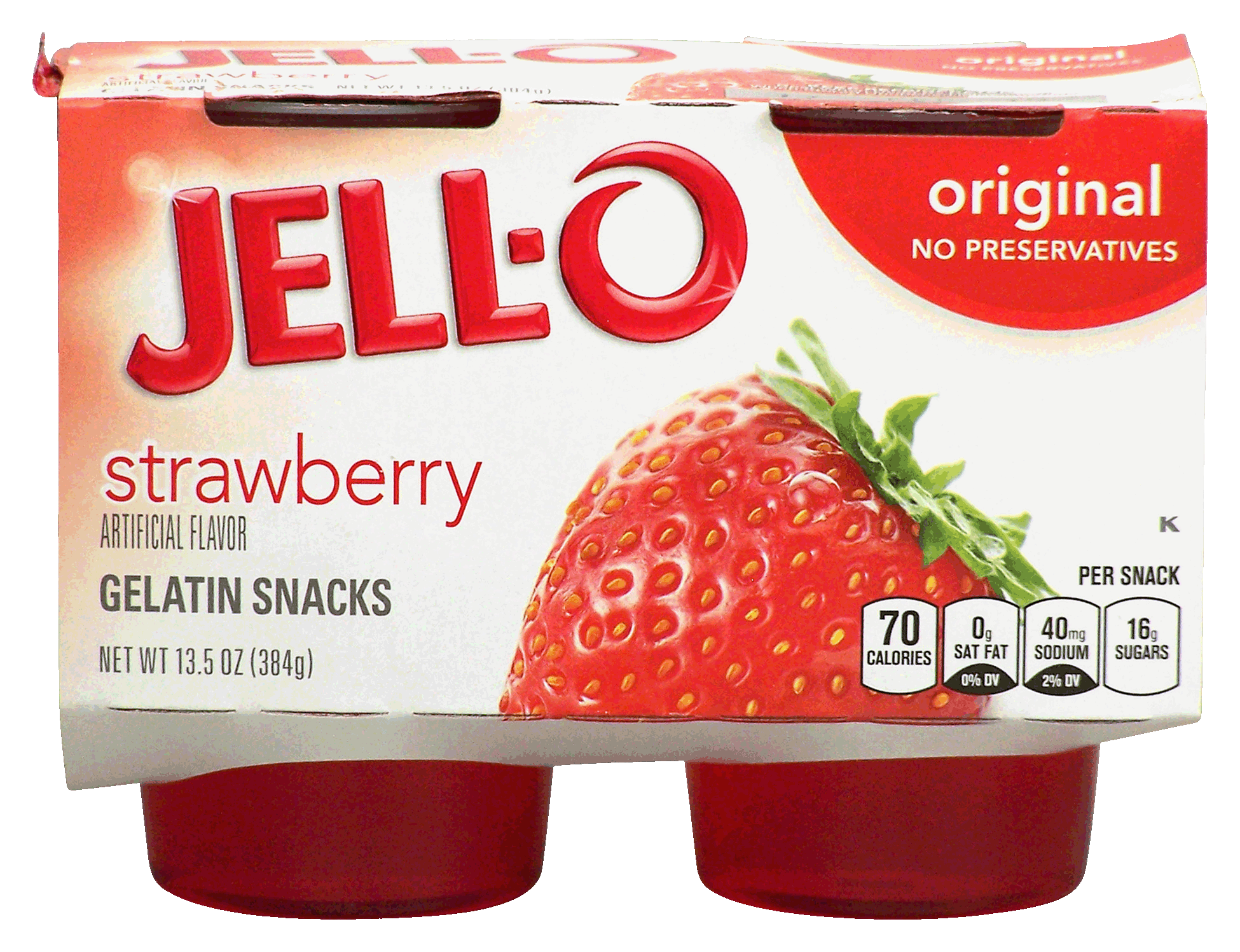 Jell-o  strawberry flavor gelatin snacks, 4-cups, refrigerated item Full-Size Picture